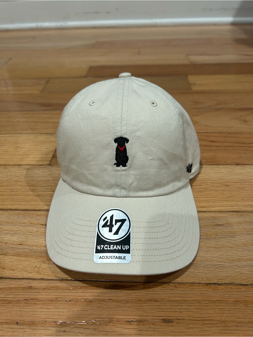47 Brand Natural / Black Adjustable Baseball Cap with Black Lab